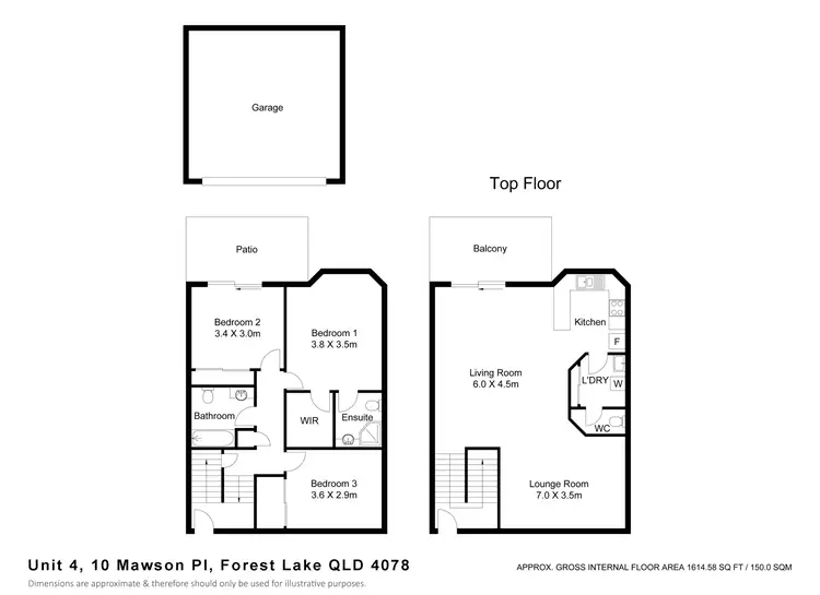 Floorplan of Homely townhouse listing, 4/10 Mawson Street, Forest Lake QLD 4078