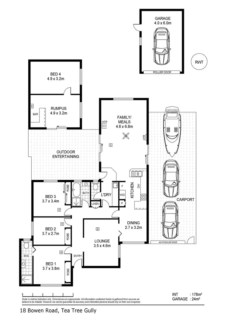 Floorplan of Homely house listing, 18 Bowen Road, Tea Tree Gully SA 5091