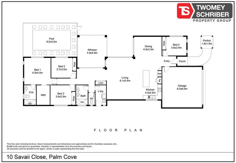Floorplan of Homely house listing, 10 Savaii Close, Palm Cove QLD 4879