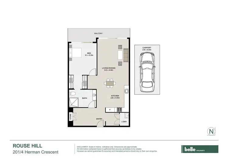 Floorplan of Homely apartment listing, A201/4 Herman Crescent, Rouse Hill NSW 2155