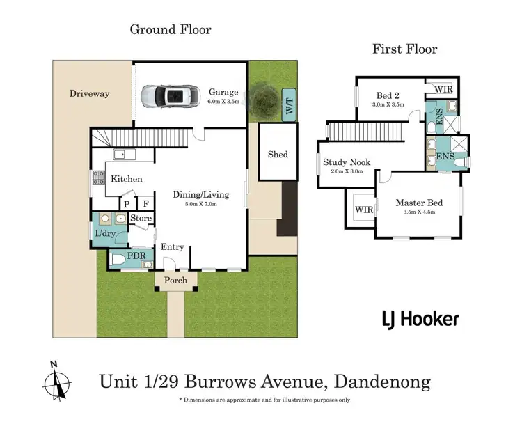 Floorplan of Homely townhouse listing, 1/29 Burrows Avenue, Dandenong VIC 3175