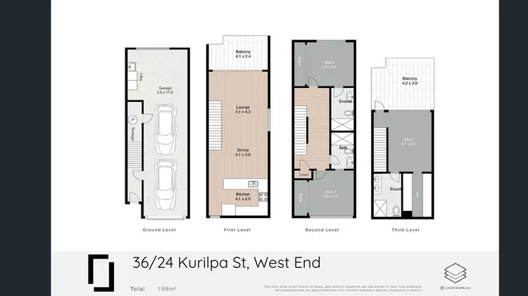 Floorplan of Homely townhouse listing, 36/24 Kurilpa Street, West End QLD 4101