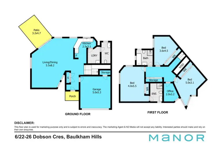 Floorplan of Homely townhouse listing, 6/22-26 Dobson Crescent, Baulkham Hills NSW 2153