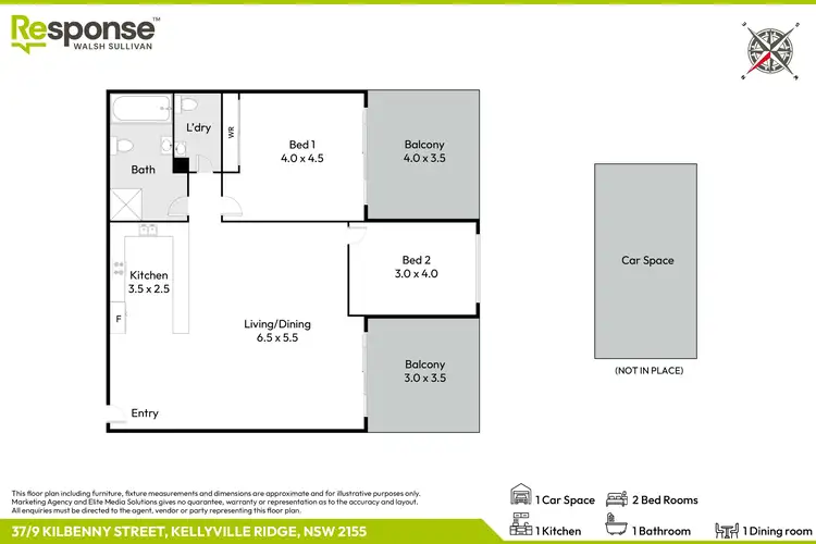 Floorplan of Homely apartment listing, 37/9 Kilbenny Street, Kellyville Ridge NSW 2155