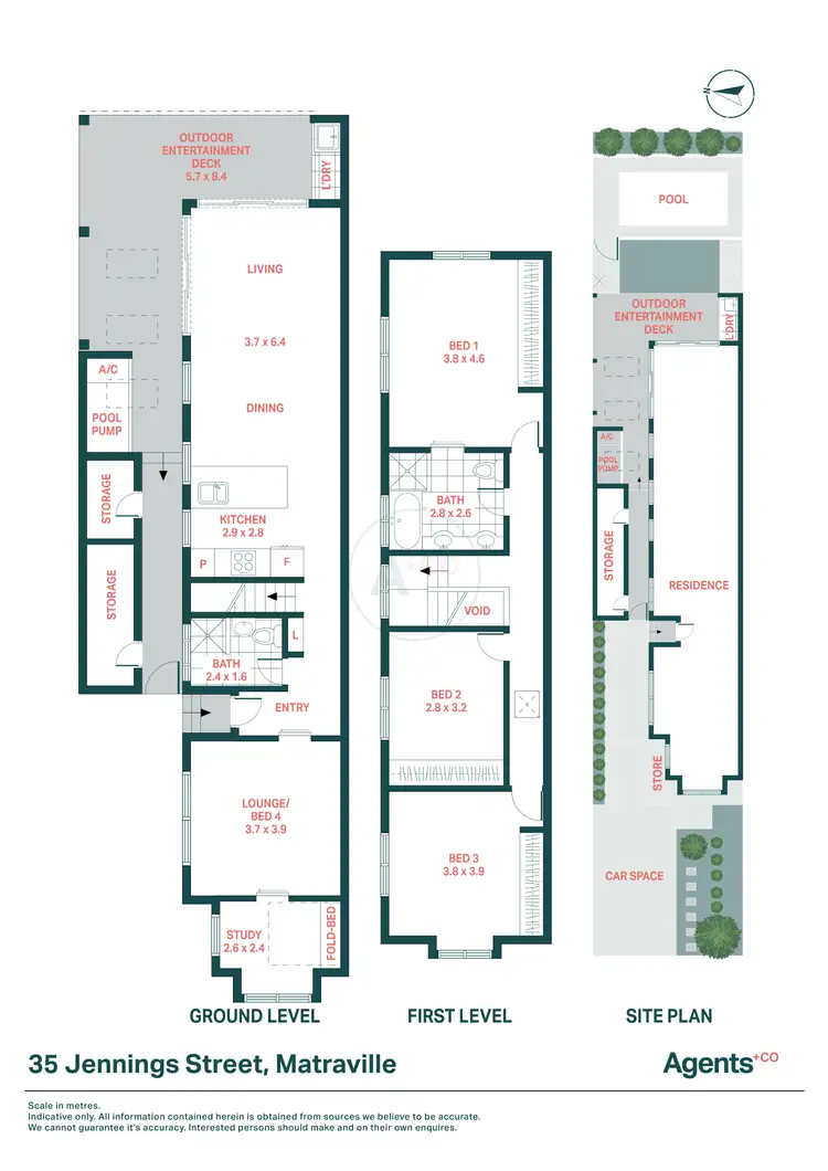 Floorplan of Homely semi-detached listing, 35 Jennings Street, Matraville NSW 2036