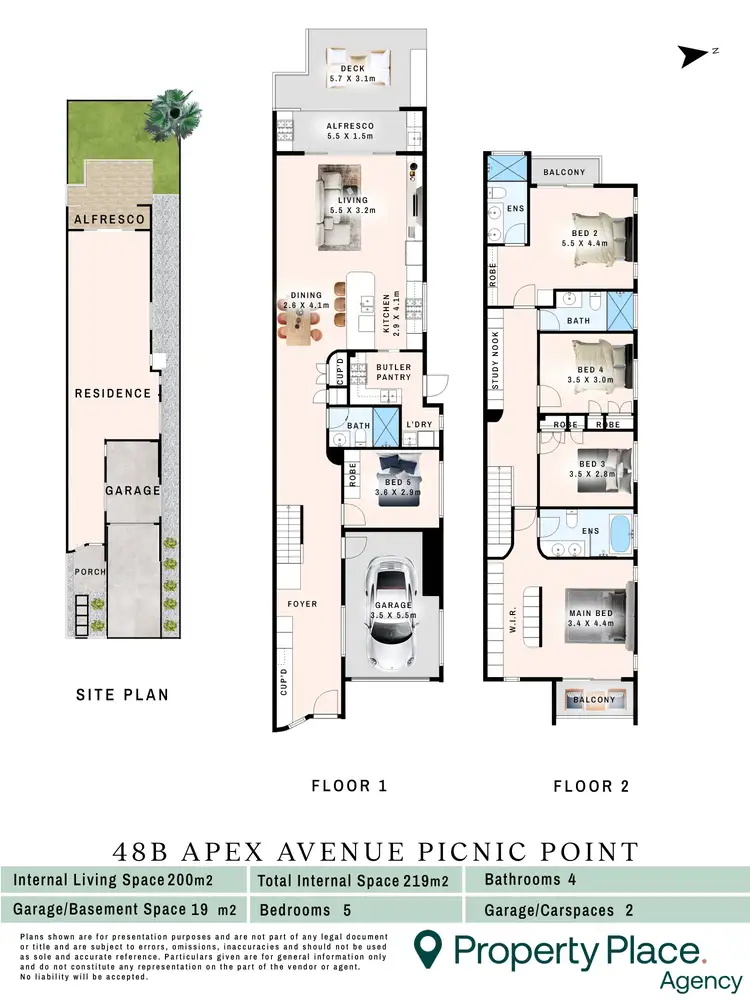 Floorplan of Homely semi-detached listing, 48B Apex Avenue, Picnic Point NSW 2213