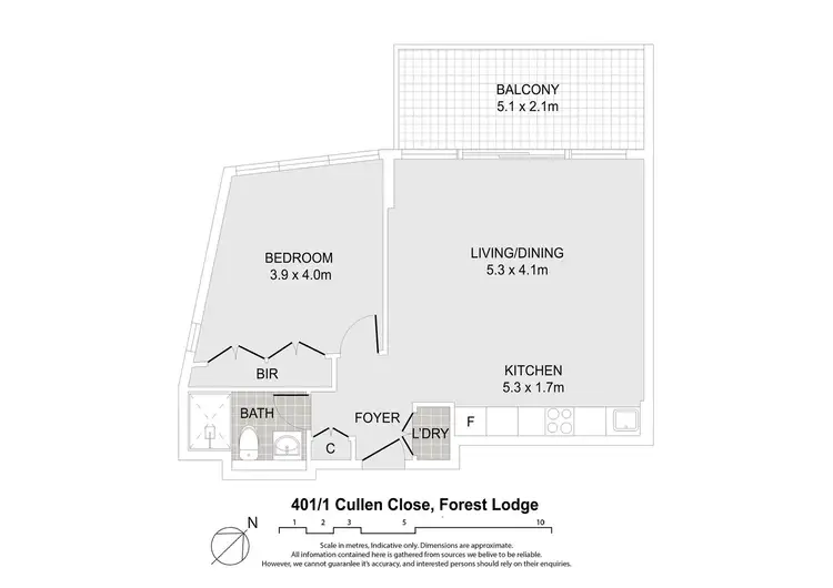Floorplan of Homely unit listing, 401/1 Cullen Close, Forest Lodge NSW 2037