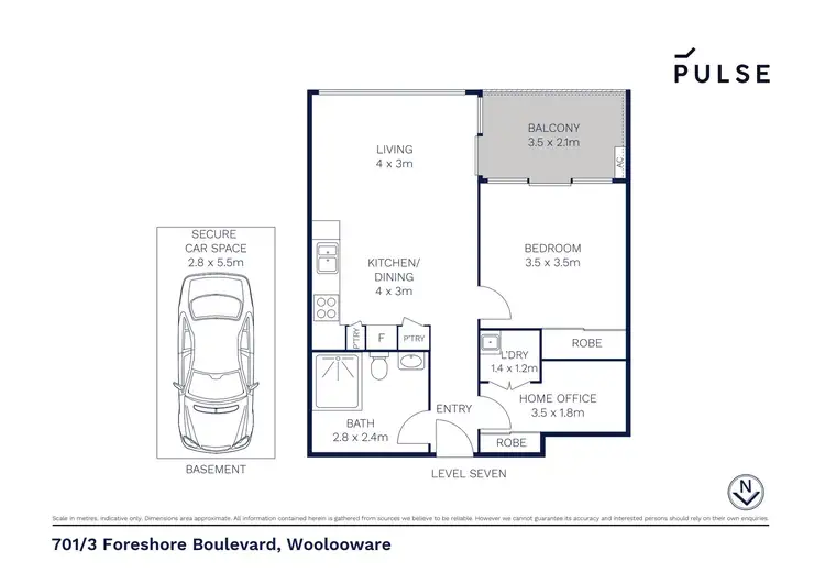 Floorplan of Homely apartment listing, 701/3 Foreshore Boulevard, Woolooware NSW 2230