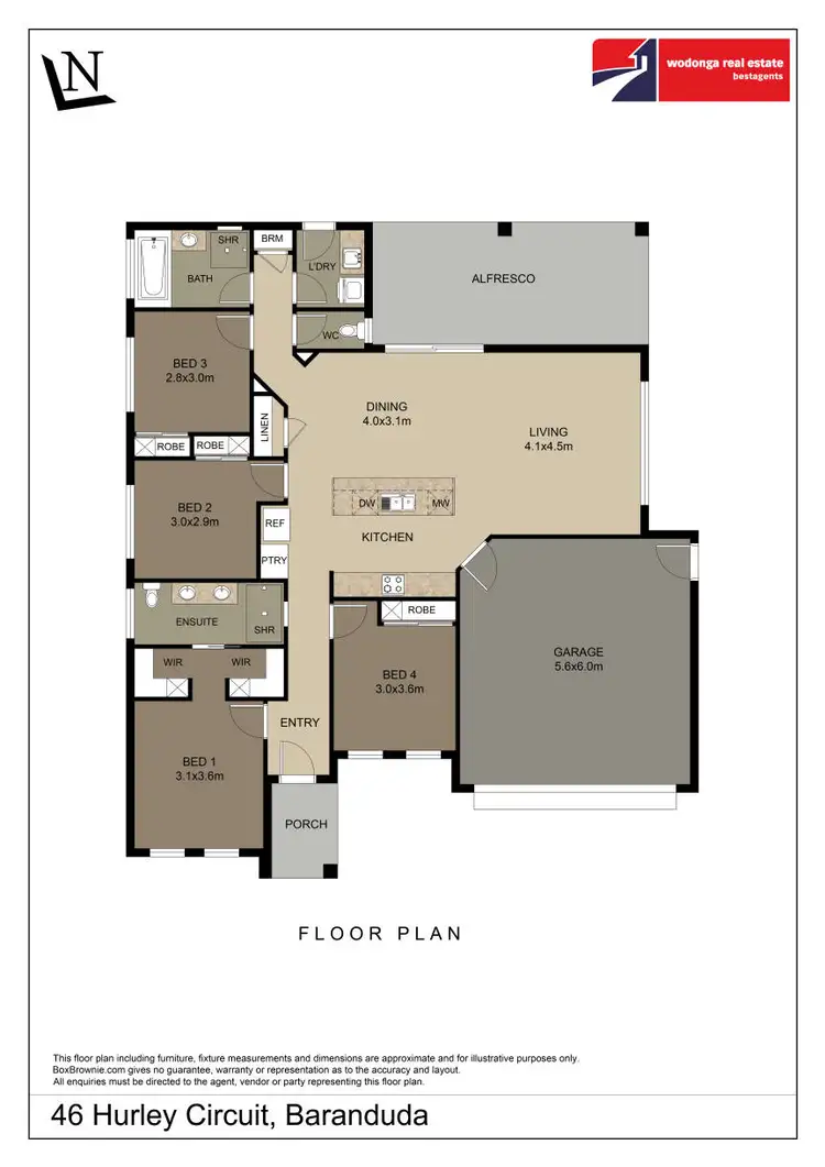 Floorplan of Homely house listing, 46 Hurley Circuit, Baranduda VIC 3691