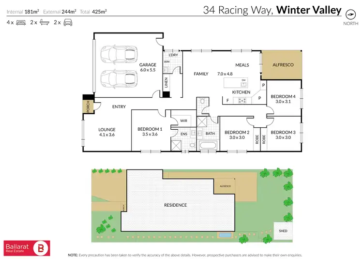 Floorplan of Homely house listing, 34 Racing Way, Winter Valley VIC 3358