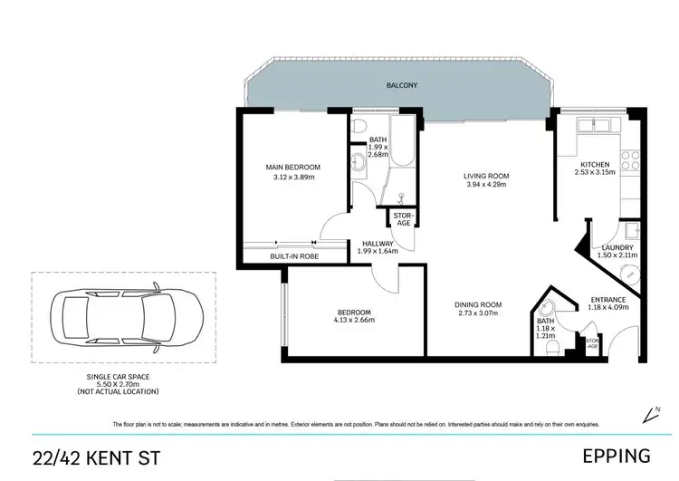 Floorplan of Homely apartment listing, 22/42 Kent Street, Epping NSW 2121