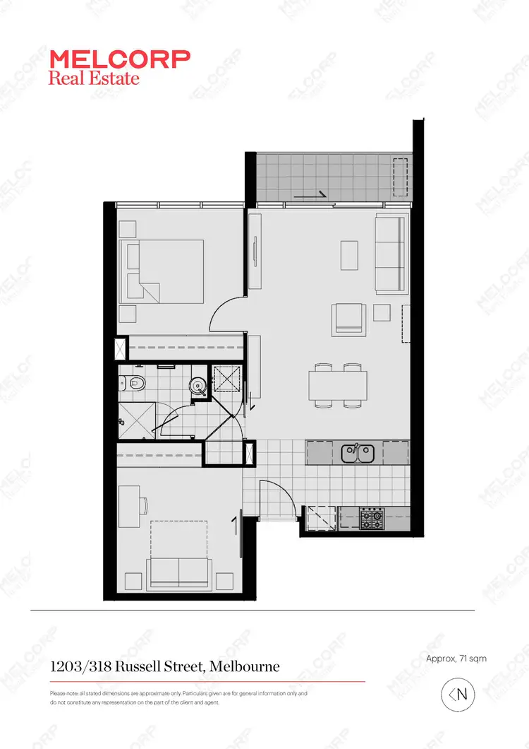 Floorplan of Homely apartment listing, 1203/318 Russell Street, Melbourne VIC 3000
