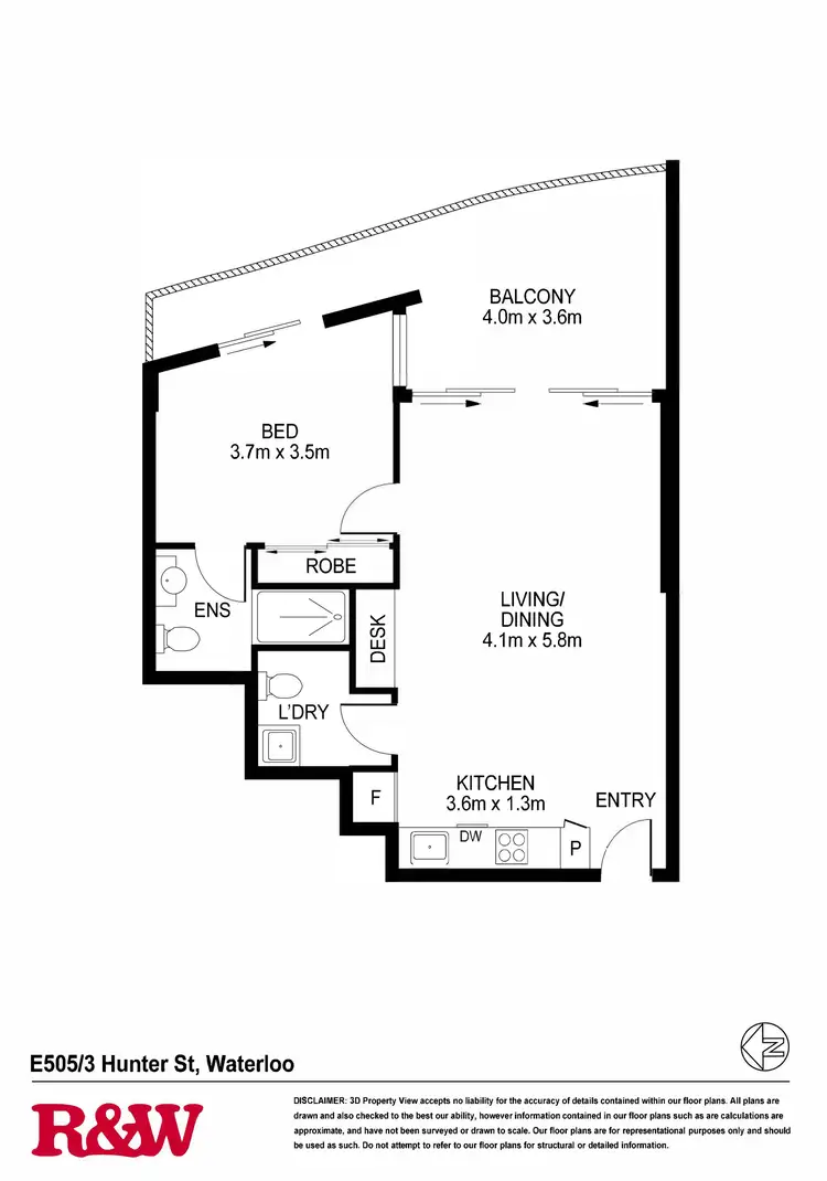 Floorplan of Homely apartment listing, E505/3 Hunter Street, Waterloo NSW 2017