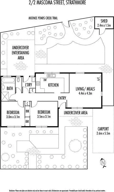 Floorplan of Homely unit listing, 2/2-14 Mascoma Street, Strathmore VIC 3041