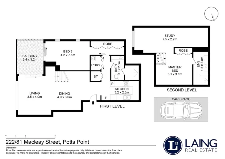 Floorplan of Homely apartment listing, Level 2/222/81 Macleay Street, Potts Point NSW 2011
