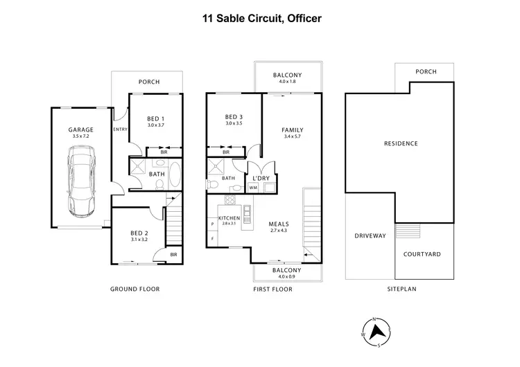Floorplan of Homely house listing, 11 Sable Circuit, Officer VIC 3809