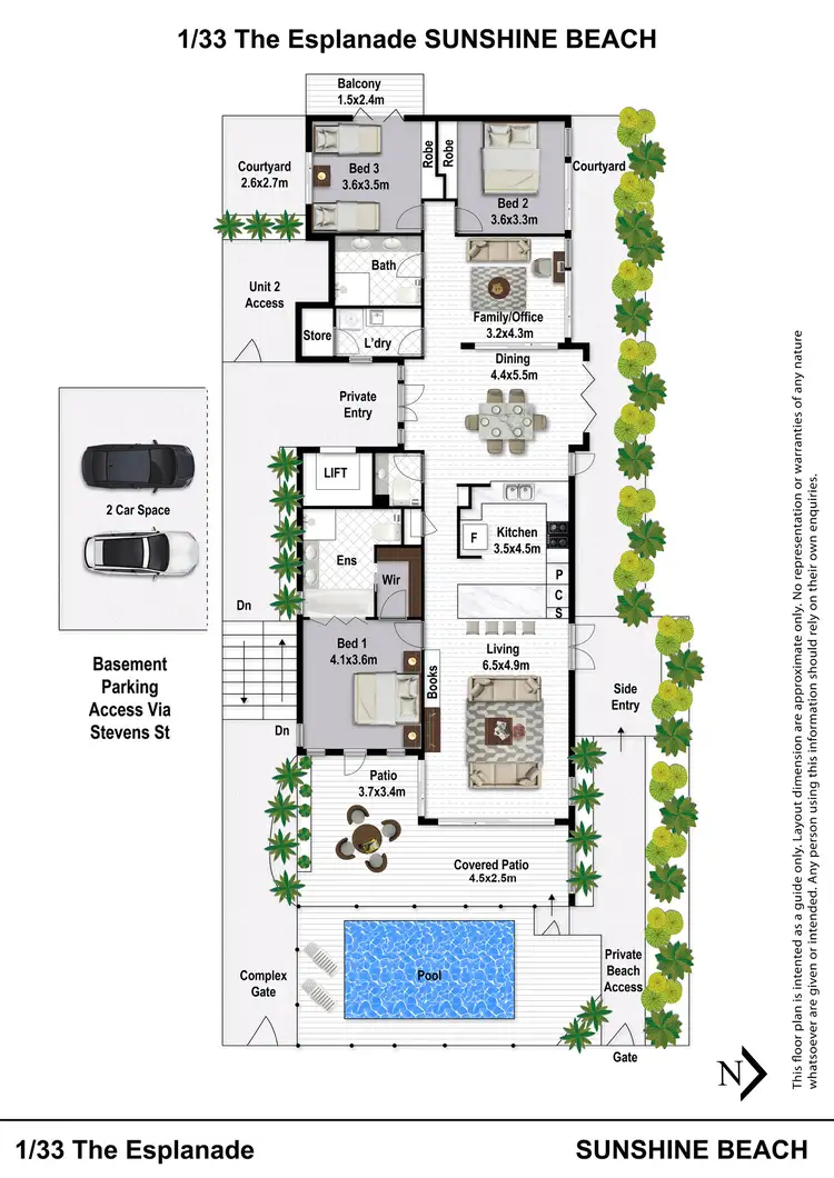 Floorplan of Homely semi-detached listing, 1/33 The Esplanade, Sunshine Beach QLD 4567