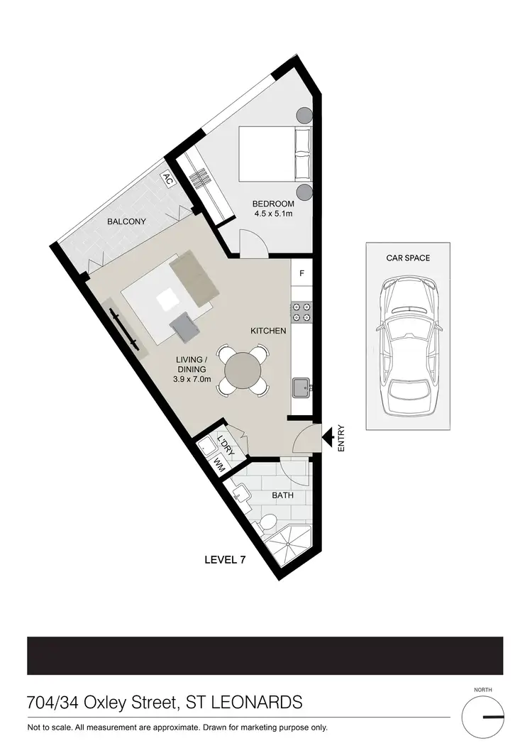 Floorplan of Homely apartment listing, 704/34 Oxley Street, St Leonards NSW 2065