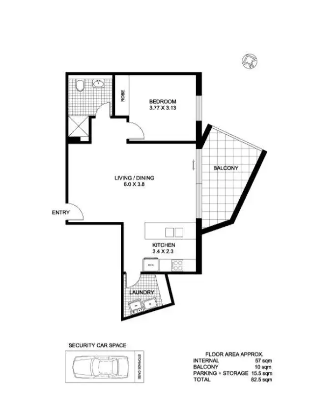 Floorplan of Homely unit listing, 510/17 Finlayson Street, Lane Cove NSW 2066