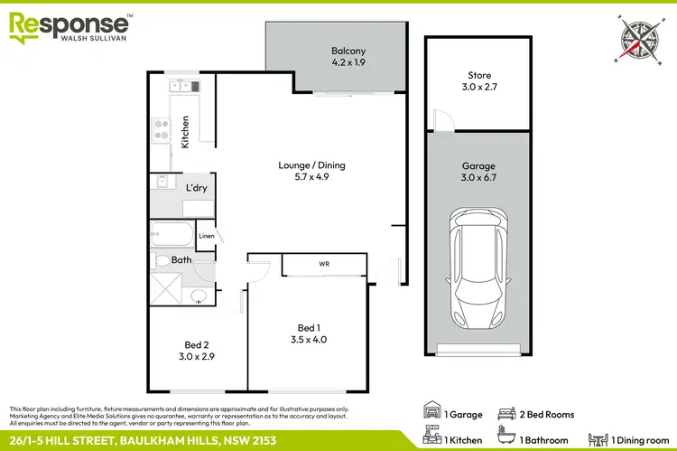 Floorplan of Homely townhouse listing, 26/1-5 Hill Street, Baulkham Hills NSW 2153