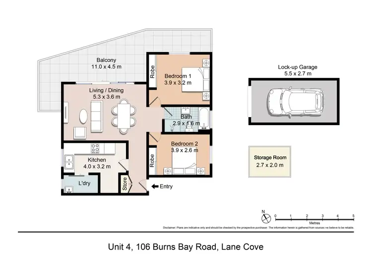 Floorplan of Homely apartment listing, Level 2/4/106 Burns Bay Road, Lane Cove NSW 2066