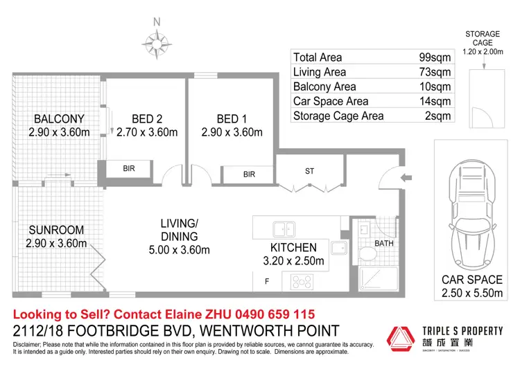 Floorplan of Homely apartment listing, 2112/18 Footbridge Boulevard, Wentworth Point NSW 2127