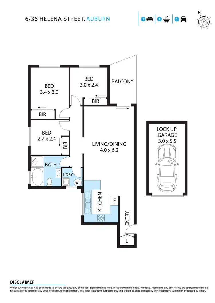 Floorplan of Homely unit listing, 6/36-38 Helena Street, Auburn NSW 2144