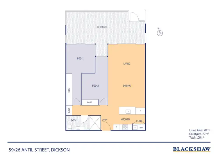 Floorplan of Homely apartment listing, 59/26 Antil Street, Dickson ACT 2602