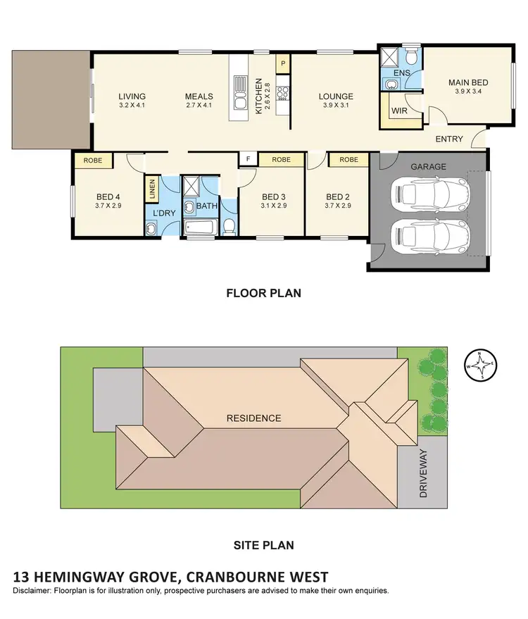 Floorplan of Homely house listing, 13 Hemingway Grove, Cranbourne West VIC 3977