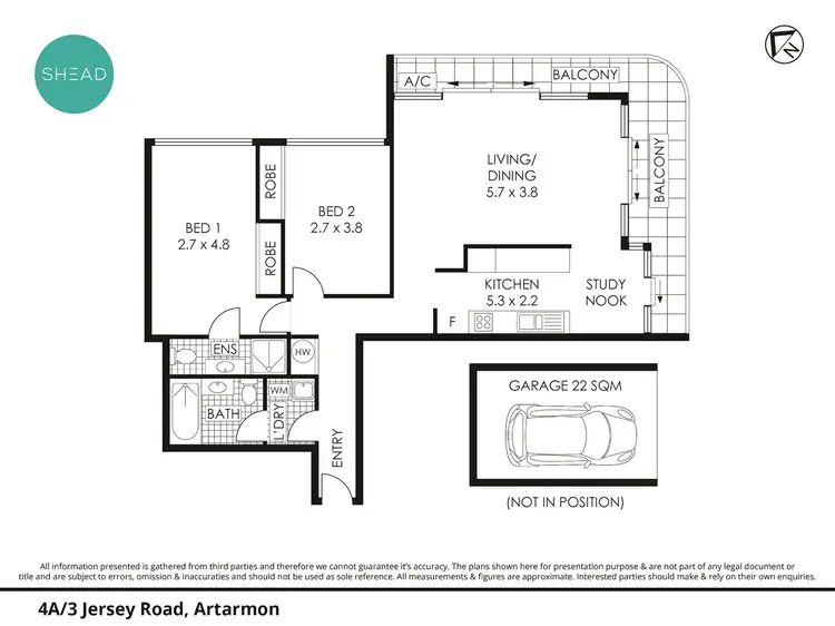 Floorplan of Homely apartment listing, 4A/3 Jersey Road, Artarmon NSW 2064