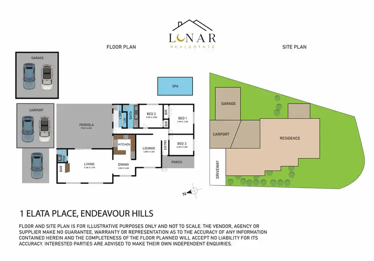 Floorplan of Homely house listing, 1 Elata Place, Endeavour Hills VIC 3802