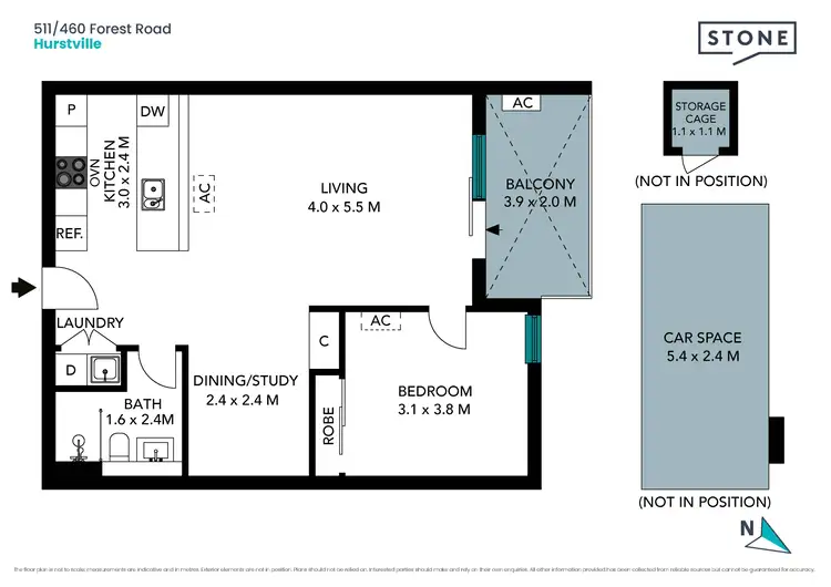 Floorplan of Homely unit listing, 511/460 Forest Road, Hurstville NSW 2220