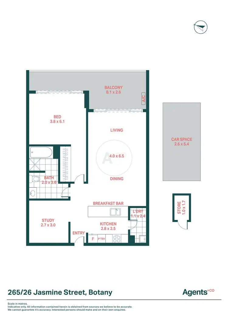 Floorplan of Homely apartment listing, 265/26 Jasmine Street, Botany NSW 2019
