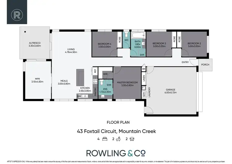 Floorplan of Homely house listing, 43 Foxtail Circuit, Mountain Creek QLD 4557