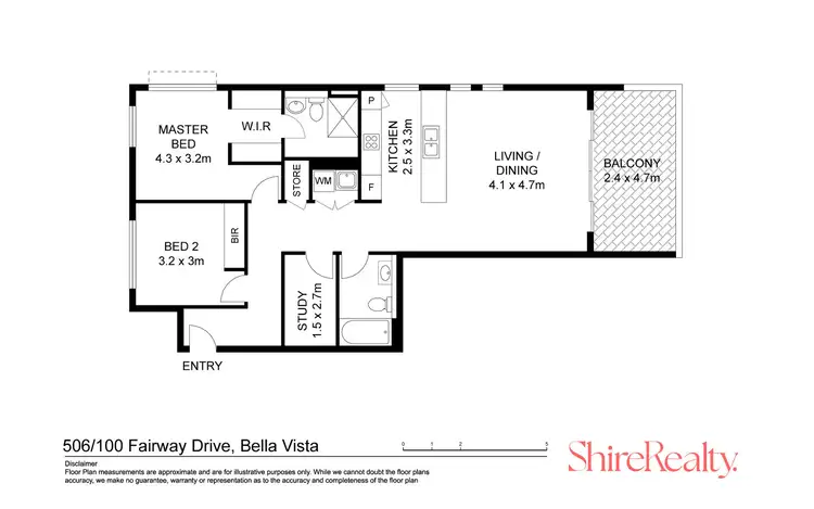 Floorplan of Homely apartment listing, 506/100 Fairway Drive, Norwest NSW 2153