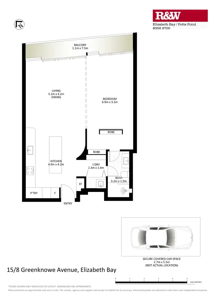 Floorplan of Homely apartment listing, 15/8 Greenknowe Avenue, Elizabeth Bay NSW 2011