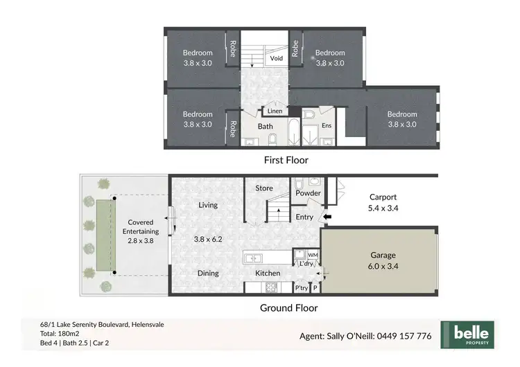 Floorplan of Homely townhouse listing, 68/1 Lake Serenity Boulevard, Helensvale QLD 4212