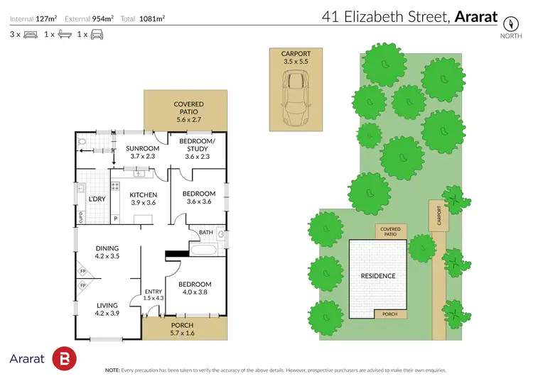Floorplan of Homely house listing, 41 Elizabeth Street, Ararat VIC 3377