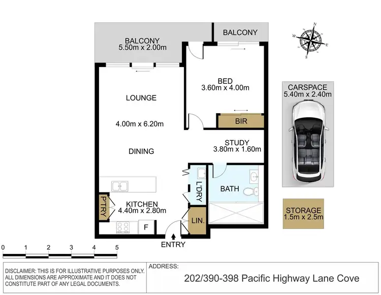 Floorplan of Homely apartment listing, 202/390-398 Pacific Highway, Lane Cove NSW 2066