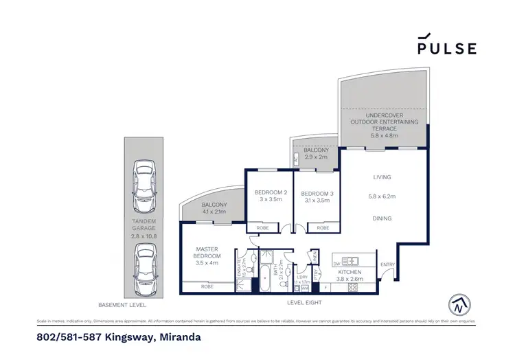 Floorplan of Homely unit listing, 802/581-587 Kingsway, Miranda NSW 2228