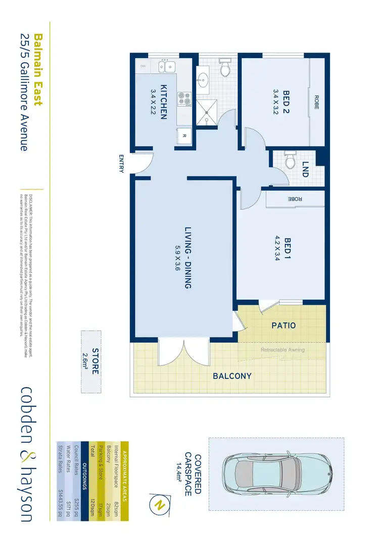 Floorplan of Homely apartment listing, 25/5 Gallimore Avenue, Balmain East NSW 2041
