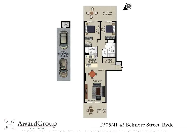 Floorplan of Homely apartment listing, F505/41-45 Belmore Street, Ryde NSW 2112