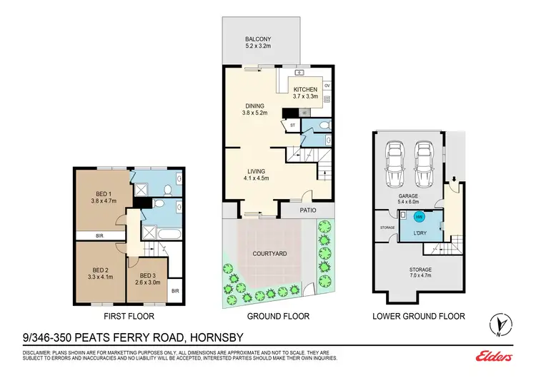 Floorplan of Homely townhouse listing, 9/346 Peats Ferry Road, Hornsby NSW 2077