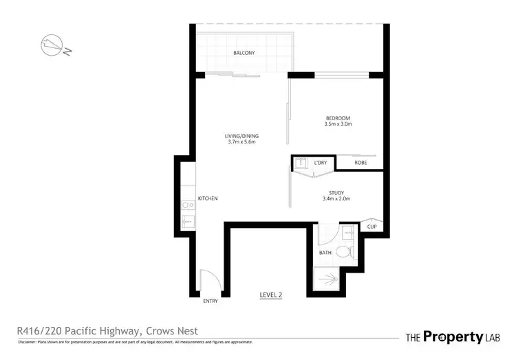 Floorplan of Homely apartment listing, R416/200-220 Pacific Highway, Crows Nest NSW 2065