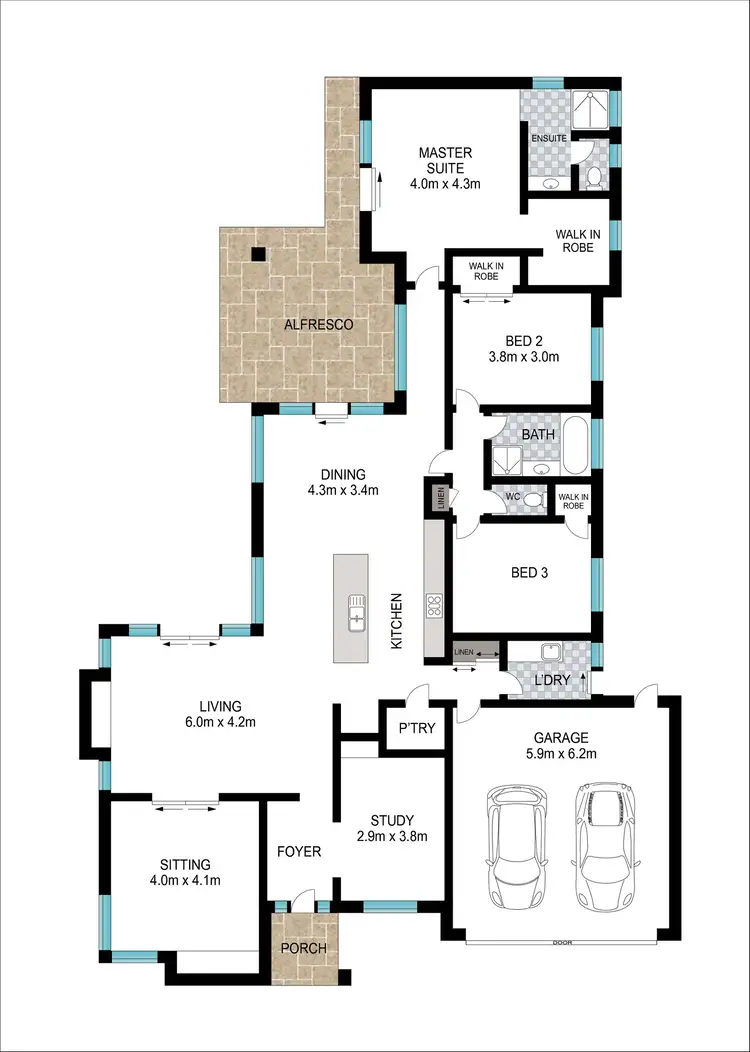 Floorplan of Homely house listing, 1 Citrine Street, Dalyellup WA 6230