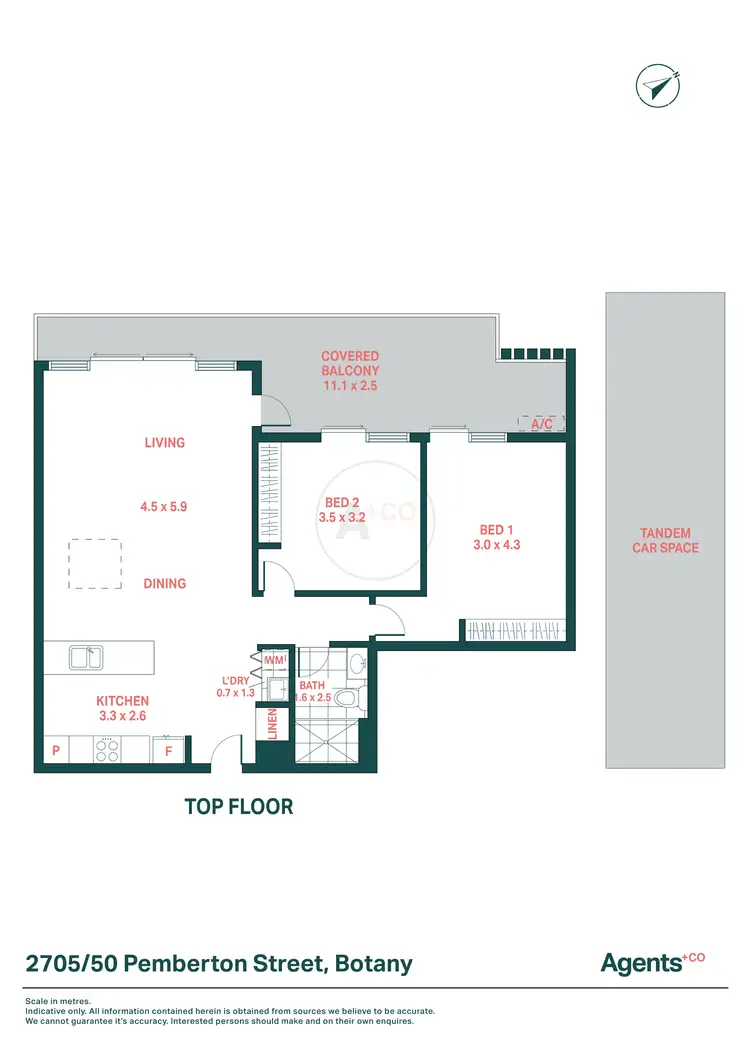 Floorplan of Homely apartment listing, 2705/50 Pemberton Street, Botany NSW 2019