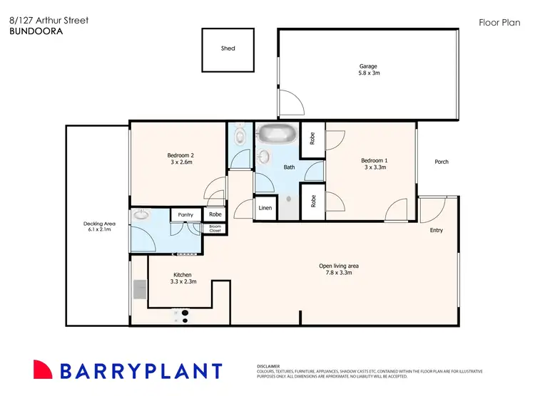 Floorplan of Homely unit listing, 8/127 Arthur Street, Bundoora VIC 3083