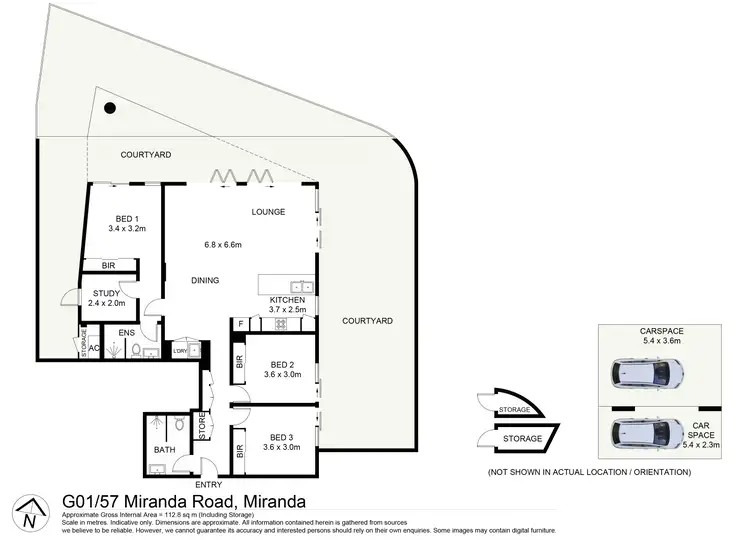 Floorplan of Homely apartment listing, G01/57 Miranda Road, Miranda NSW 2228