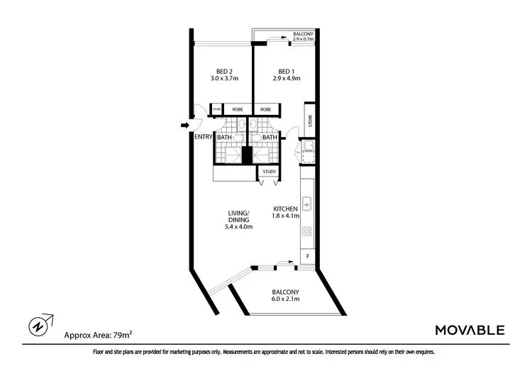 Floorplan of Homely apartment listing, 508/4 Lyrique Lane, Newcastle NSW 2300