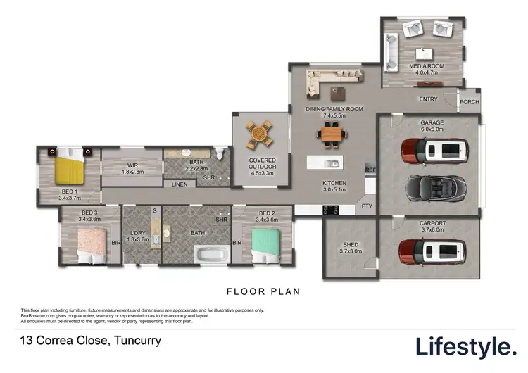 Floorplan of Homely house listing, 13 Correa Close, Tuncurry NSW 2428